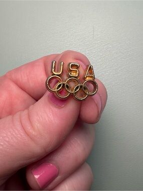 USA Olympic Rings Mini Pin - Gold Tone
